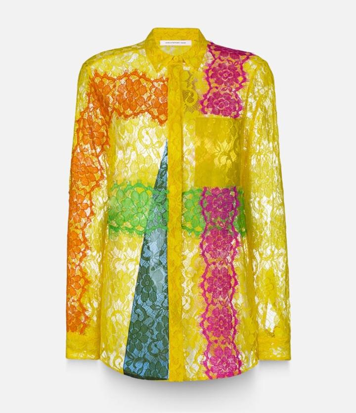 Christopher Kane Lace And Vinyl Shirt