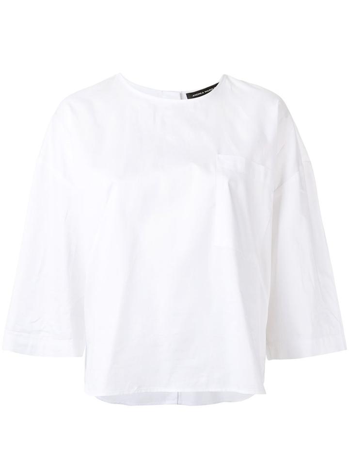 Andrea Marques - Chest Pocket Blouse - Women - Cotton - 40, Women's, White, Cotton