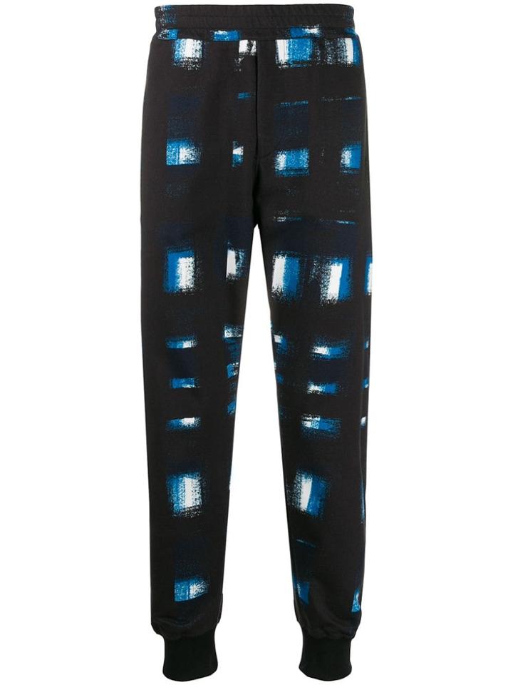 Alexander Mcqueen Printed Tapered Track Trousers - Blue