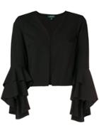 Ralph Lauren Cropped Flounce Sleeve Jacket - Black