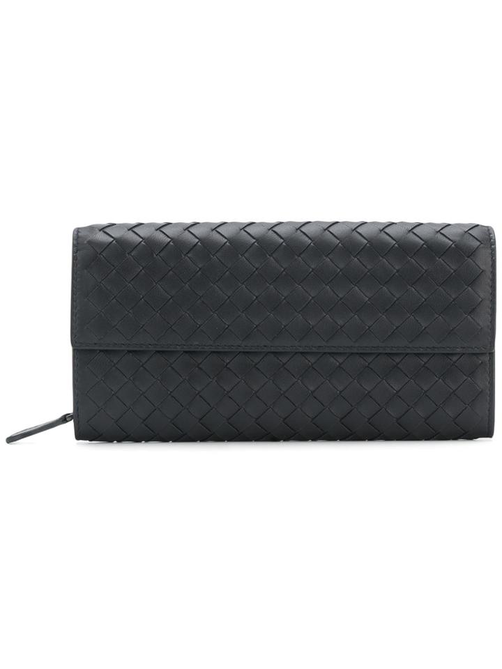 Bottega Veneta Woven Detail Wallet - Black