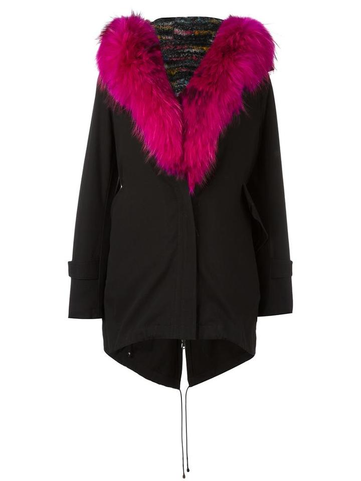 Forte Couture Open Hooded Parka Coat, Women's, Size: 40, Black, Spandex/elastane/cotton/acetate/viscose