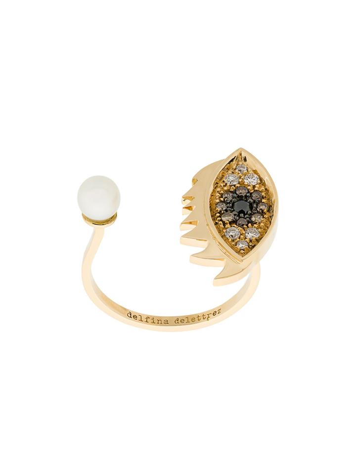 Delfina Delettrez 18kt Yellow Gold Eyes On Me Piercing Ring - Metallic