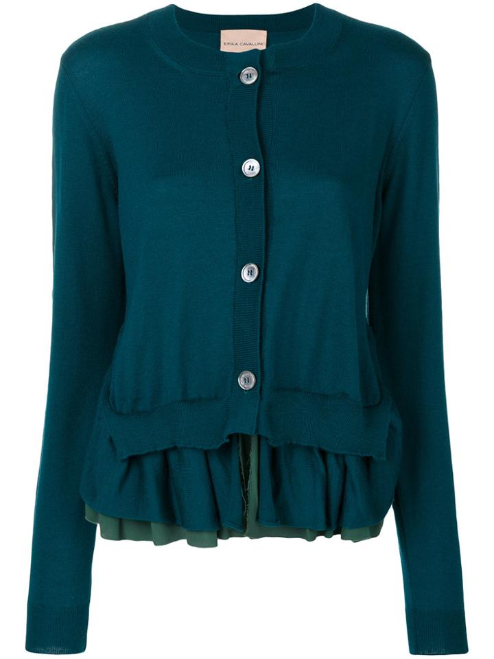 Erika Cavallini Layered Button Up Cardigan - Green
