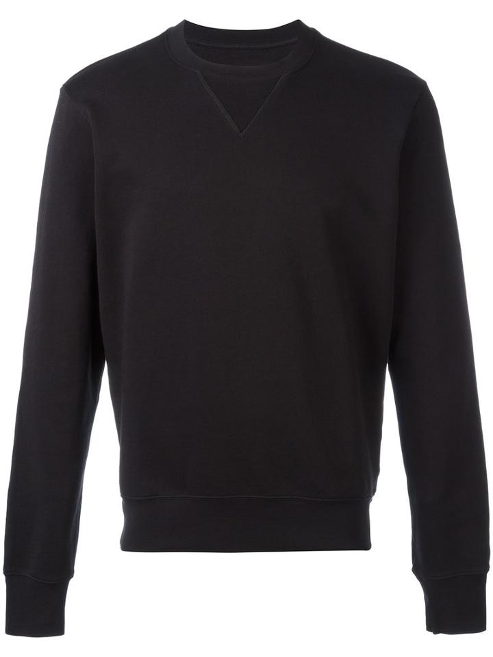 Maison Margiela Elbow Patch Sweatshirt, Men's, Size: 48, Black, Cotton/calf Leather