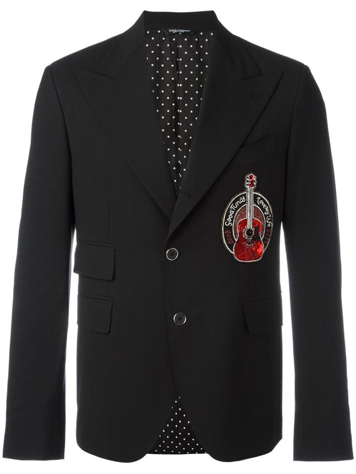 Dolce & Gabbana Guitar Patch Blazer - Black