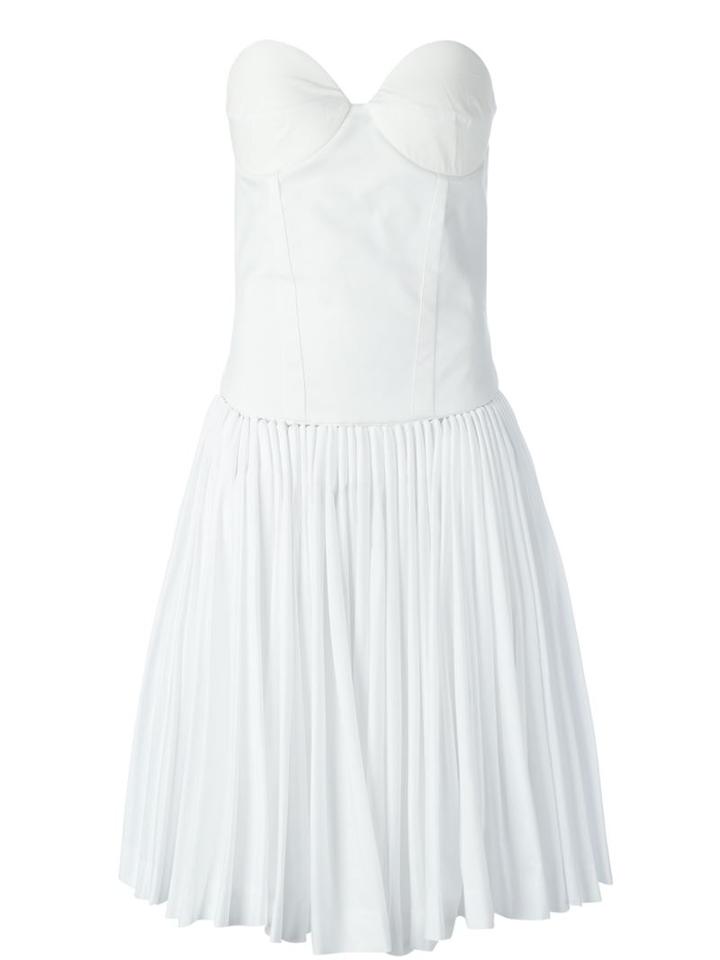 A.f.vandevorst '152 Decisive' Strapless Dress, Women's, Size: 38, White, Cotton/elastodiene