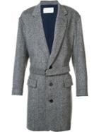 Julien David Belted Coat, Men's, Size: Large, Grey, Nylon/cashmere/wool