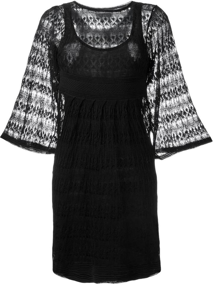 Isabel Marant 'agate' Crocheted Dress, Women's, Size: 34, Black, Linen/flax/polyamide/viscose/silk