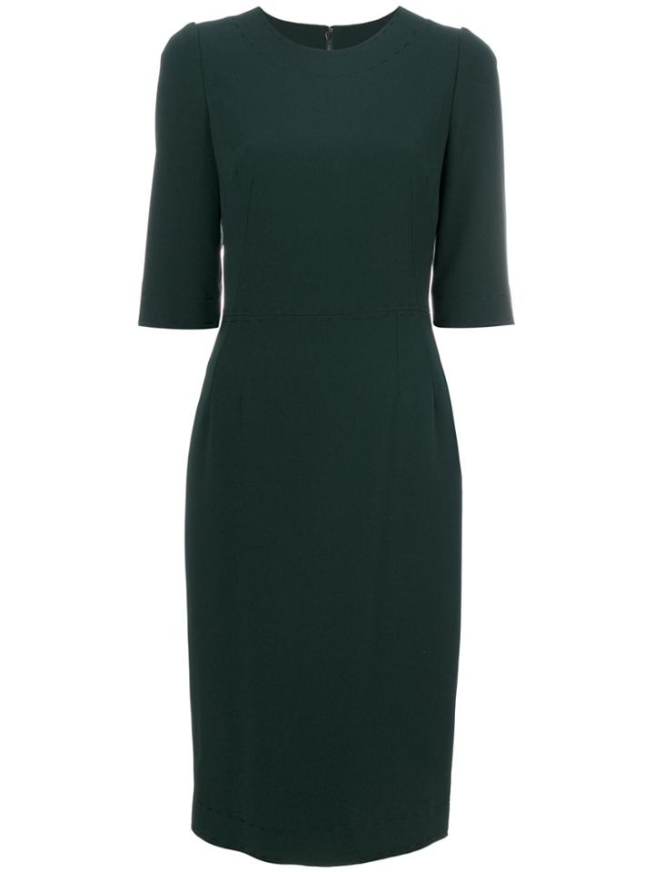 Dolce & Gabbana Jewelled Zip Detail Dress - Green