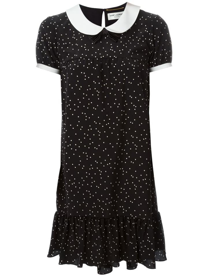 Saint Laurent Polka Dot Babydoll Dress