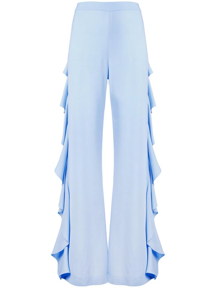 Sara Battaglia Draped Side Detail Trousers - Blue