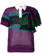 Sacai Knitted Polo Top - Purple
