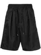 Lownn Drawstring Waist Track Shorts - Black