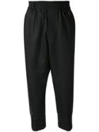 Necessity Sense Mich Cropped Trouser Dry Onyx Muted Stripe - Black