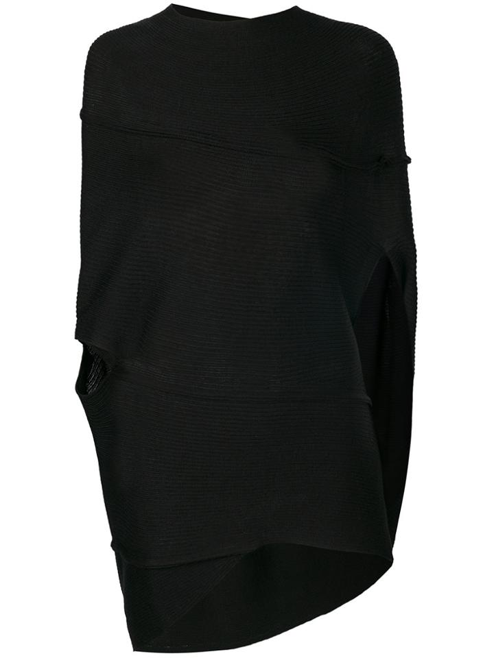 Junya Watanabe Ribbed Cocoon Top - Black