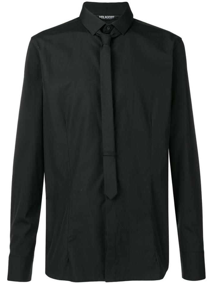 Neil Barrett Tie Detailed Shirt - Black