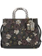 Coach Snakeskin Tea Rose Rogue Bag - Blue