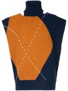 Raf Simons Colour-block Knitted Vest - Orange