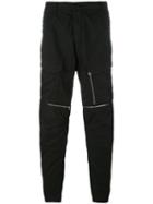 Stone Island Shadow Project Multi Zipped Track Pants, Men's, Size: 46, Black, Cotton/spandex/elastane