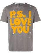 Ps By Paul Smith Splatter Print T-shirt, Men's, Size: Large, Grey, Organic Cotton