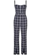 Jonathan Simkhai Windowpane Bustier Jumpsuit - Blue
