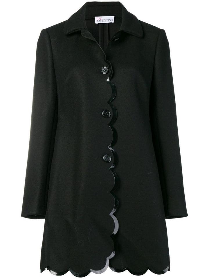 Red Valentino Scalloped Coat - Black