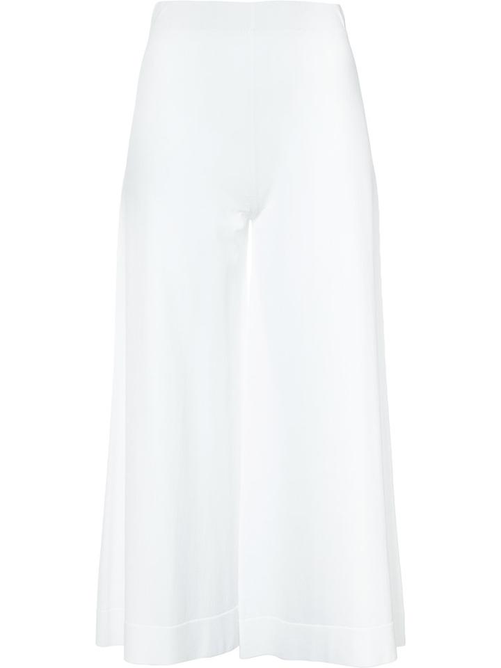 D.exterior - Wide-leg Cropped Trousers - Women - Viscose/polyimide - S, White, Viscose/polyimide