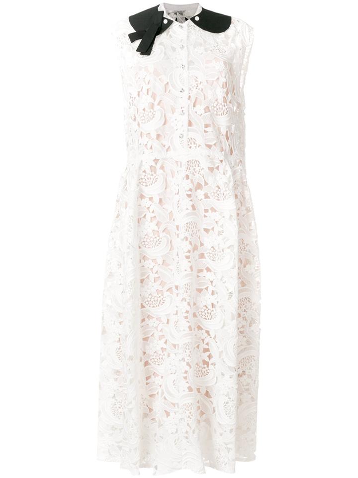 Miu Miu Cutout Midi Dress - White