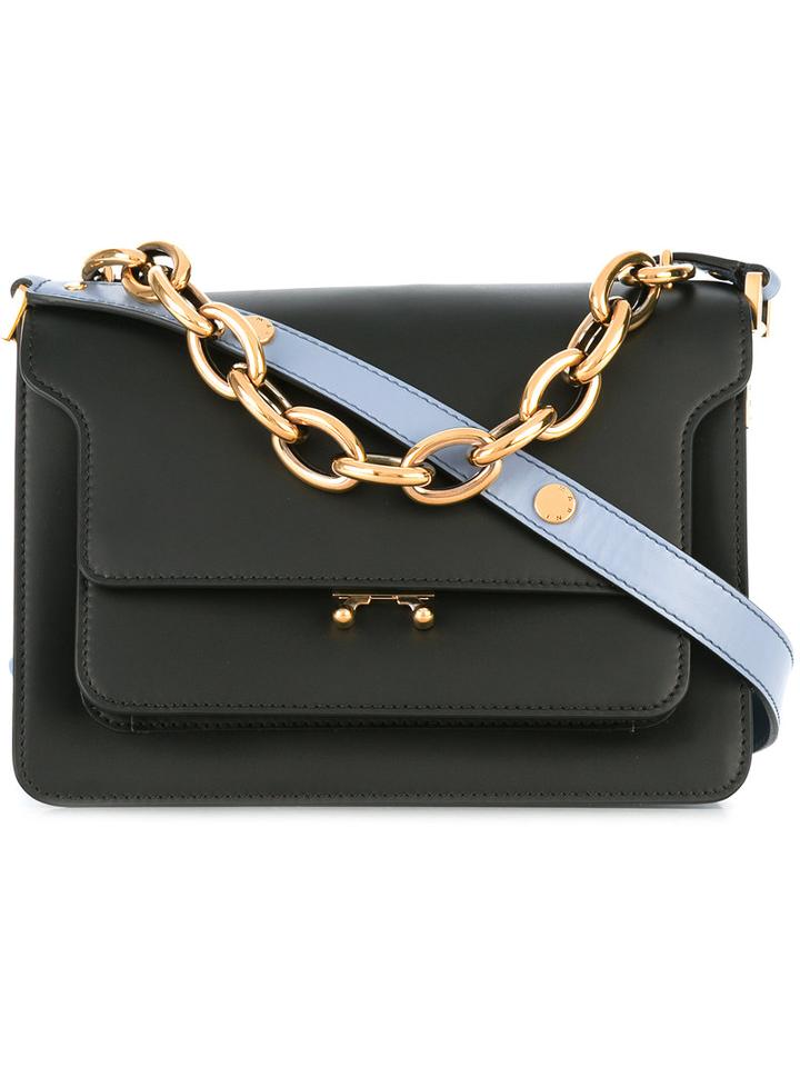 Marni - Trunk Chain Detail Bag - Women - Calf Leather/brass - One Size, Women's, Black, Calf Leather/brass