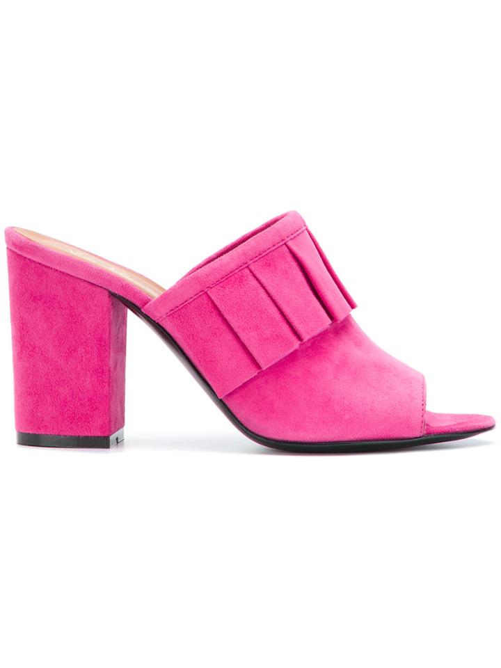 Via Roma 15 Pleated Detail Heeled Mules - Pink & Purple