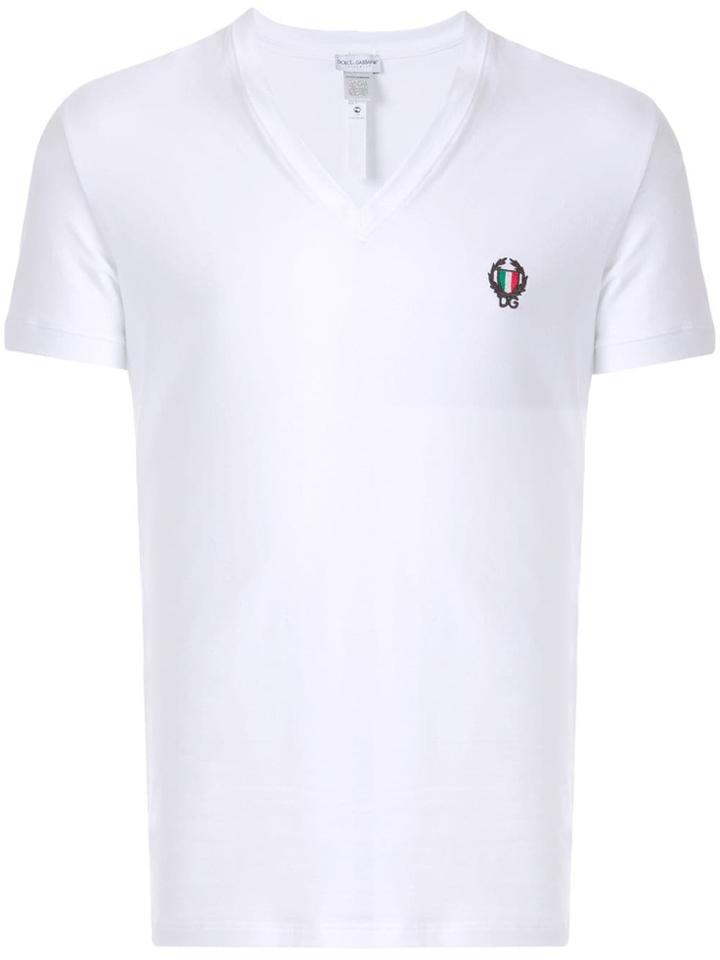 Dolce & Gabbana Deep V-neck T-shirt - White