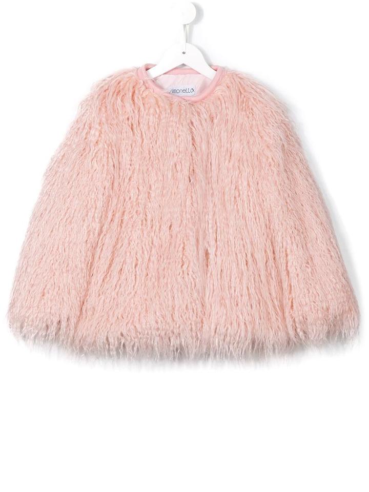 Simonetta Faux Fur Jacket, Girl's, Size: 6 Yrs, Pink/purple