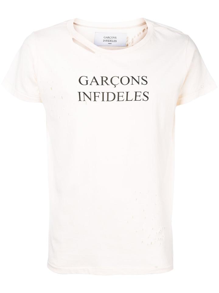 Garcons Infideles Printed Logo T-shirt - White