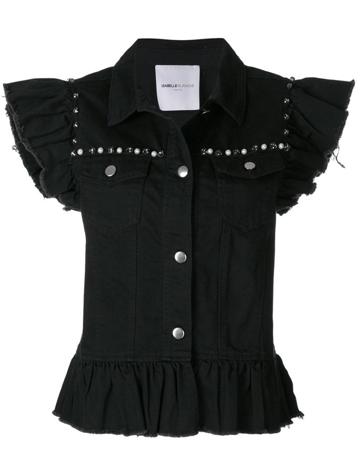 Isabelle Blanche Studded Denim Gilet - Black