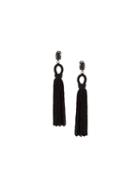 Oscar De La Renta Long Tassel Earrings, Women's, Black