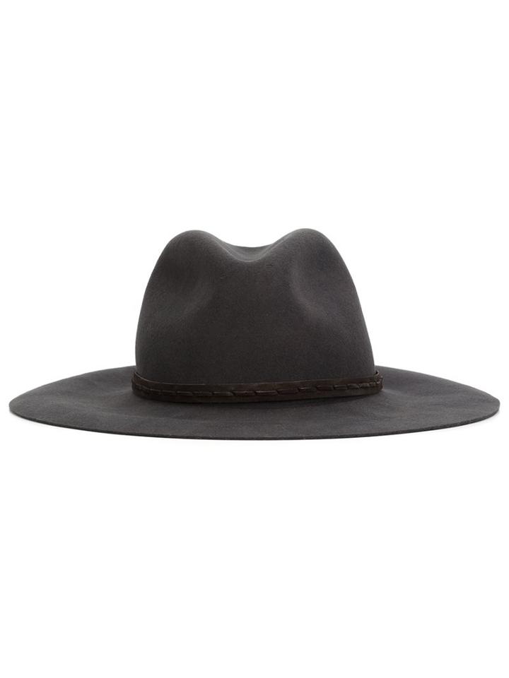 Rag & Bone Wide Brim Hat, Women's, Size: Large, Grey, Wool