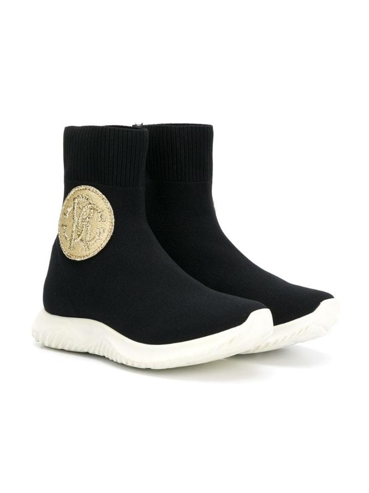 Roberto Cavalli Junior Teen Logo Patch Hi-top Sneakers - Black