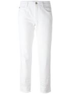 Ermanno Scervino Lace Detail Skinny Jeans, Women's, Size: 40, White, Cotton
