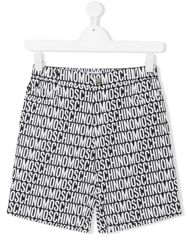 Moschino Kids Logo Print Shorts - Black