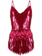 Elisabetta Franchi Sequin Embellished Bodie Playsuit - Pink