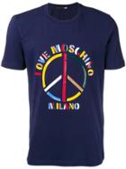 Love Moschino Peace Symbol T-shirt - Blue