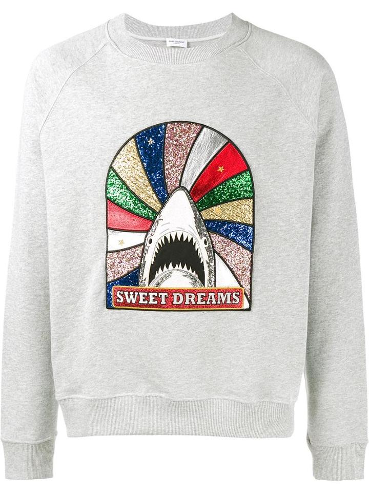 Saint Laurent Sweet Dreams Sweatshirt, Men's, Size: Medium, Grey, Cotton/polyester