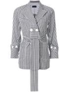 Eudon Choi Gingham Pattern Double-breasted Jacket - Black