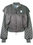 Off-white Quilted Bomber Jacket - Grey