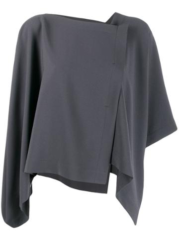 132 5. Issey Miyake Asymmetrical Blouse - Grey