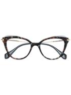 Miu Miu Eyewear Cat-eye Tortoiseshell Glasses - Brown