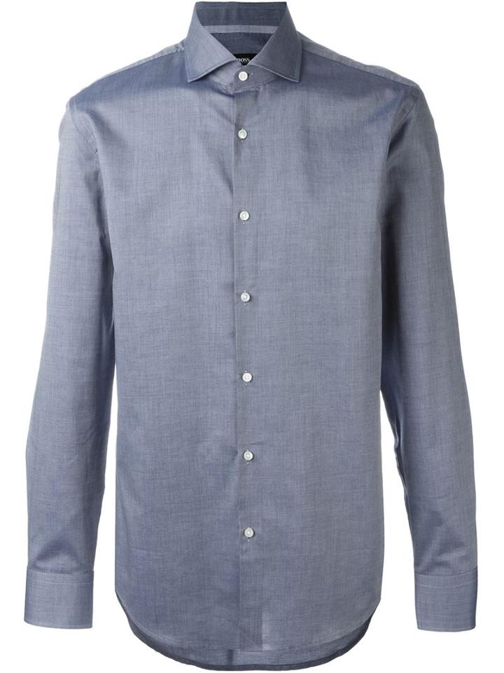 Boss Hugo Boss Cutaway Collar Shirt, Men's, Size: 42, Blue, Cotton