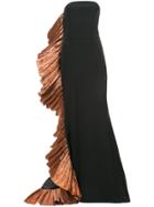Christian Siriano Strapless Ruffled Detail Gown - Black