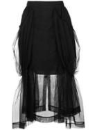 Simone Rocha Sheer Layer Skirt, Women's, Size: 8, Black, Polyamide/polyester/spandex/elastane/acetate
